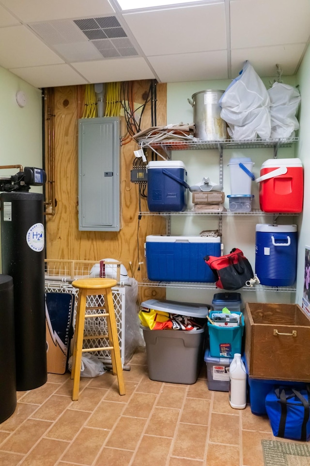 storage area with electric panel