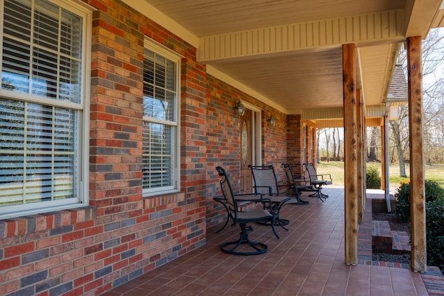 view of patio featuring covered porch