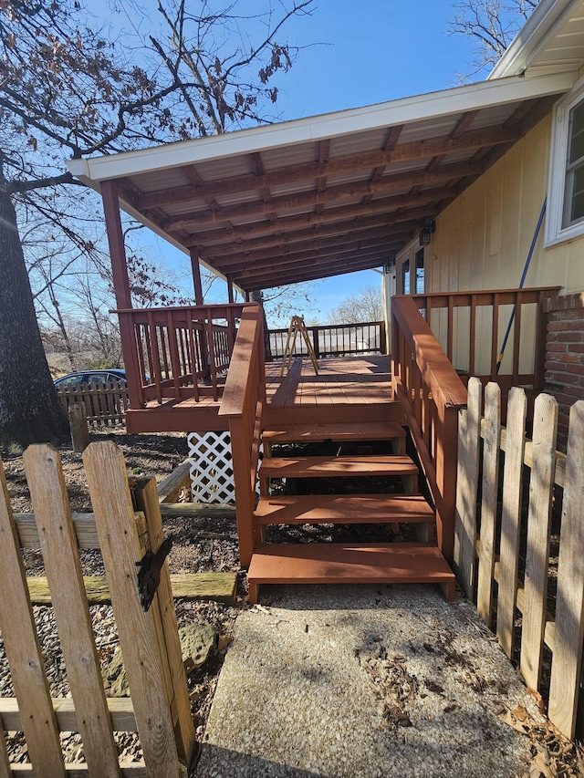 wooden deck with fence