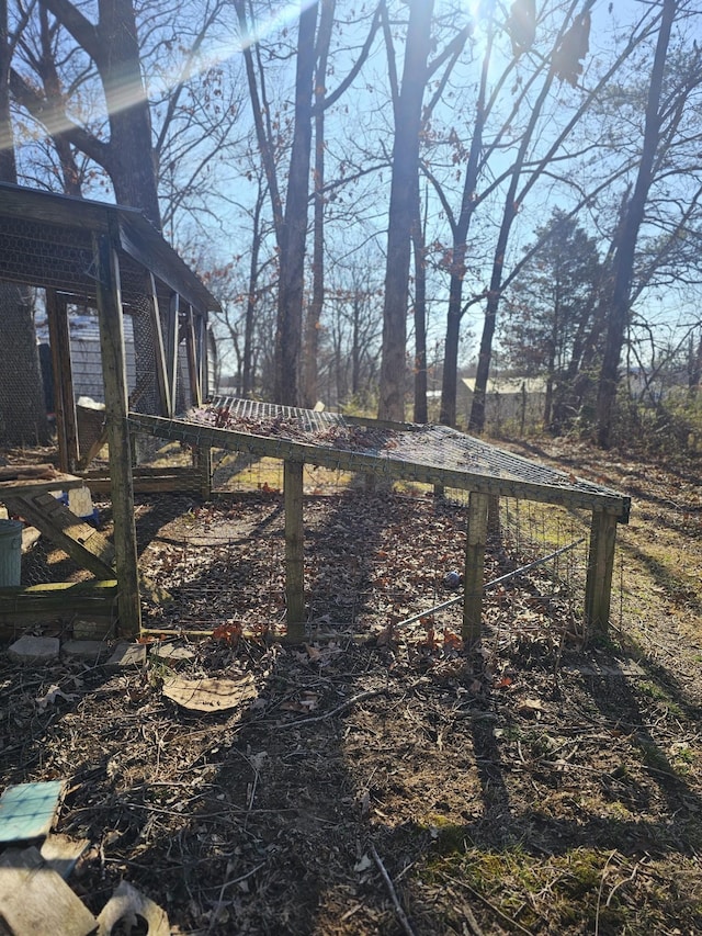 view of yard with an outdoor structure