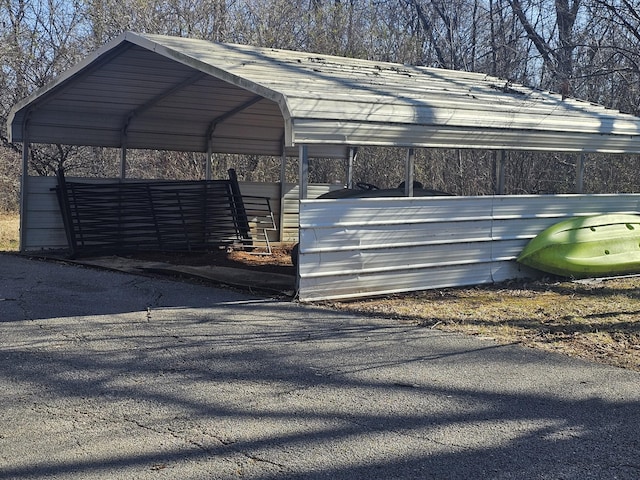 view of car parking with a detached carport