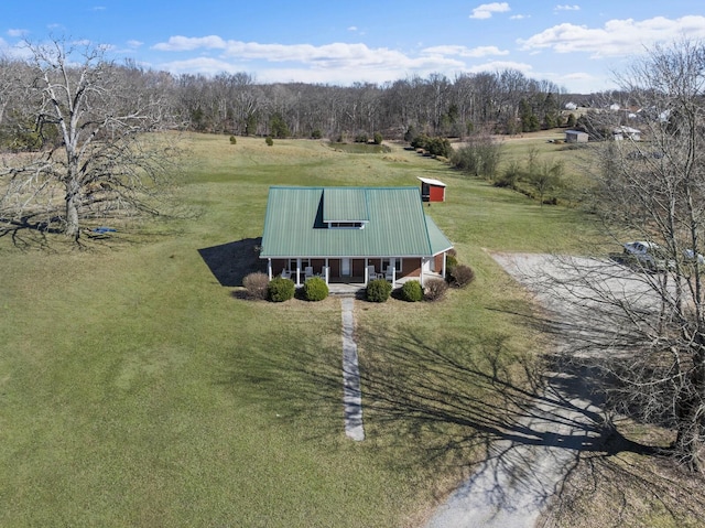 bird's eye view featuring a rural view