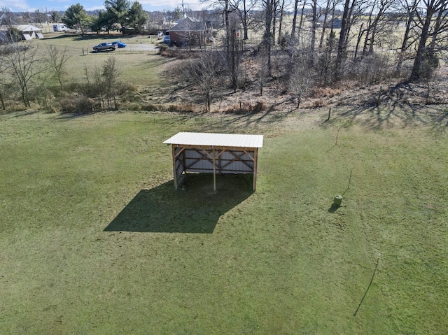 view of yard featuring a pole building and an outdoor structure