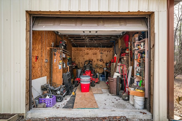 view of garage