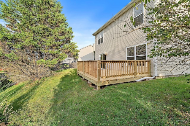 view of yard featuring a deck