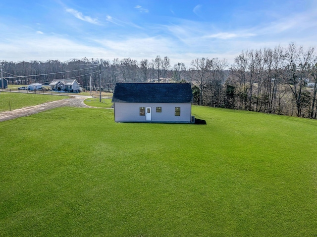 exterior space with an outbuilding