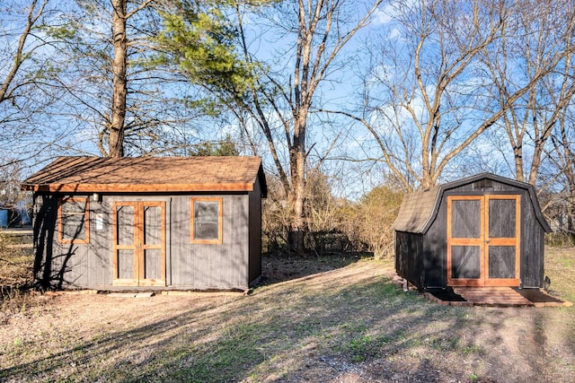 view of shed