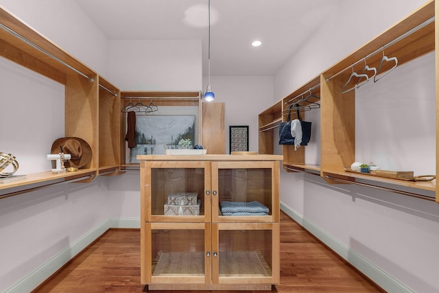 spacious closet featuring wood finished floors