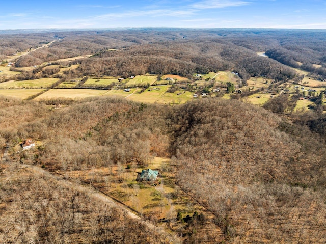 birds eye view of property with a rural view