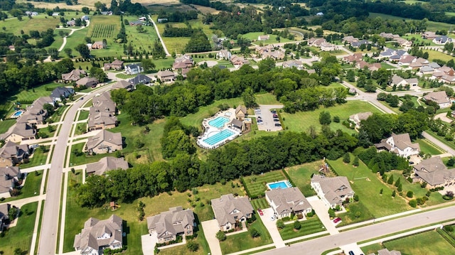 aerial view featuring a residential view