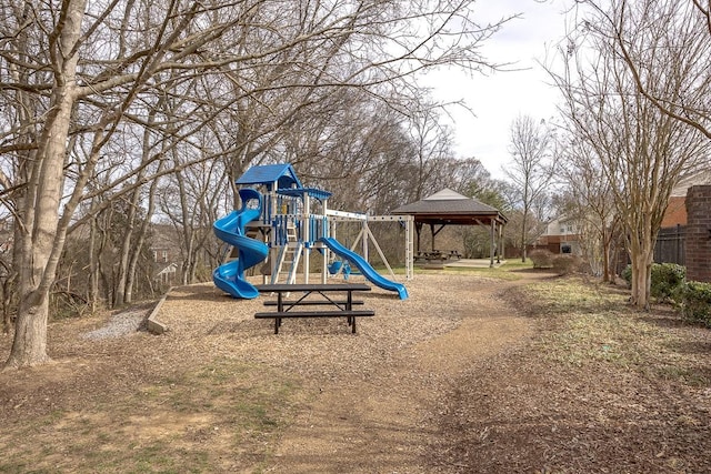 community playground featuring a gazebo