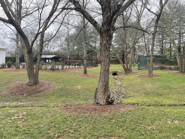 view of yard with fence