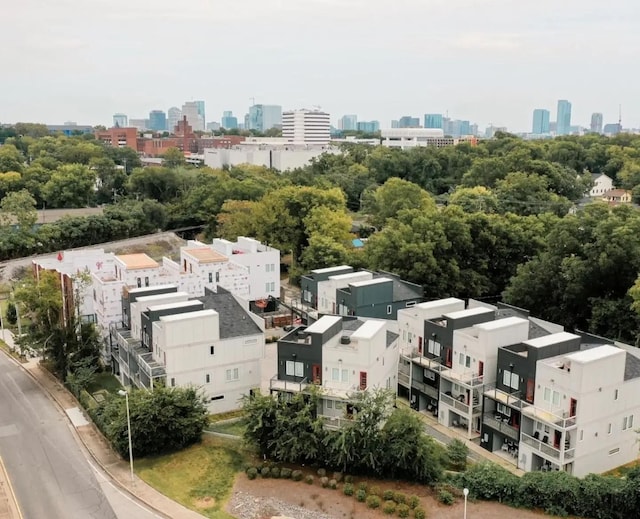 aerial view featuring a view of city