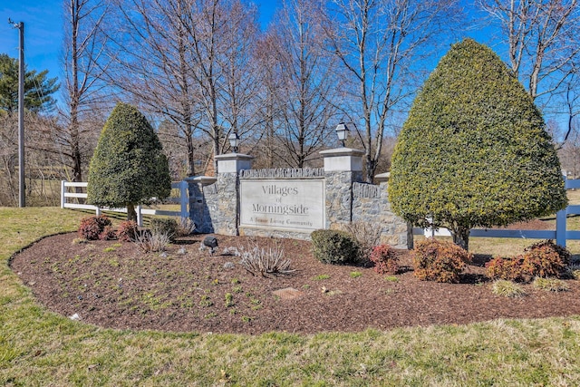 view of community sign