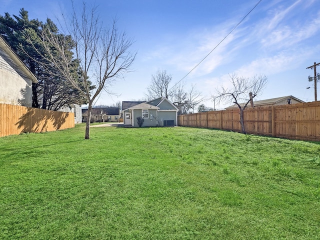 view of yard with fence