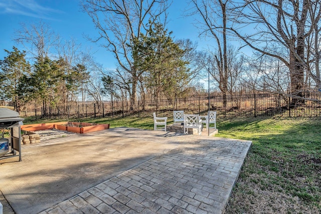 view of patio featuring a fenced backyard