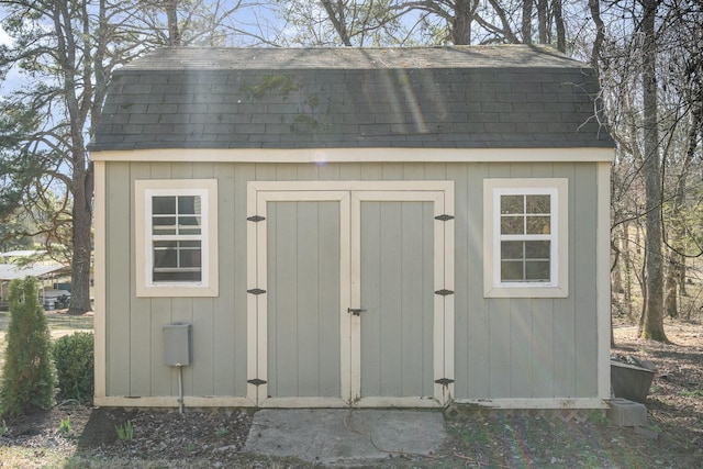 view of shed