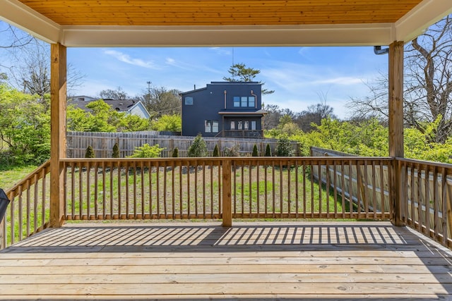 deck featuring fence