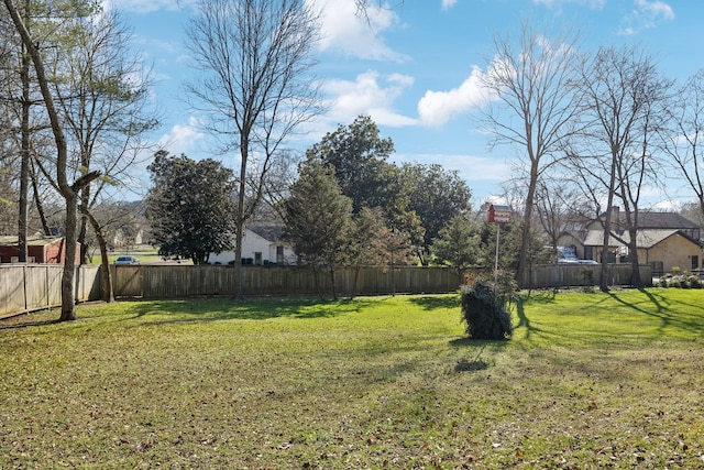 view of yard featuring a fenced backyard