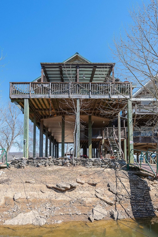 exterior space featuring a wooden deck