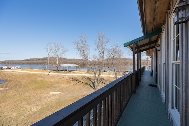 balcony with a water view