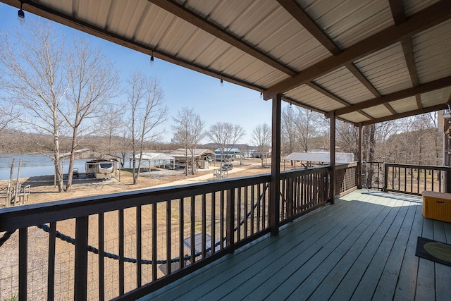 wooden deck featuring a residential view