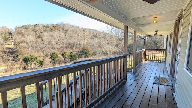 wooden terrace featuring a porch