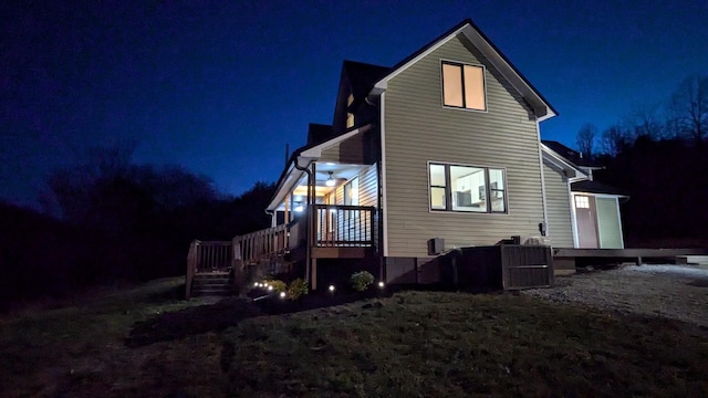 exterior space featuring a wooden deck