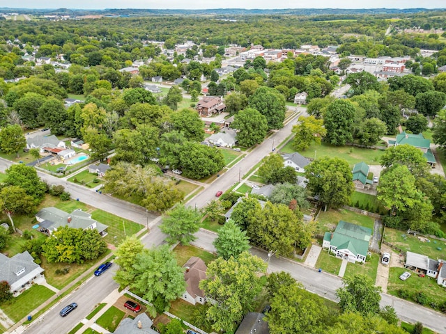 birds eye view of property with a residential view