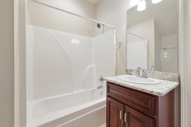 bathroom featuring shower / bath combination and vanity