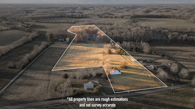 aerial view with a rural view