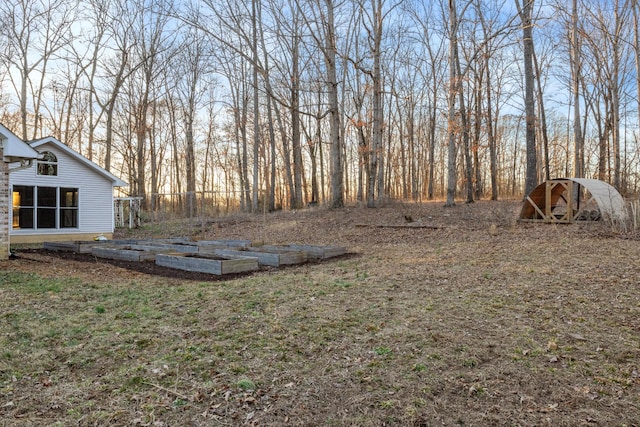 view of yard with a garden