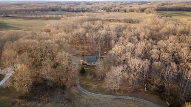 aerial view featuring a rural view