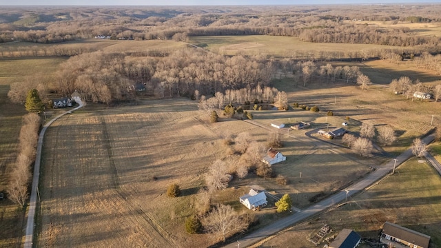 bird's eye view featuring a rural view