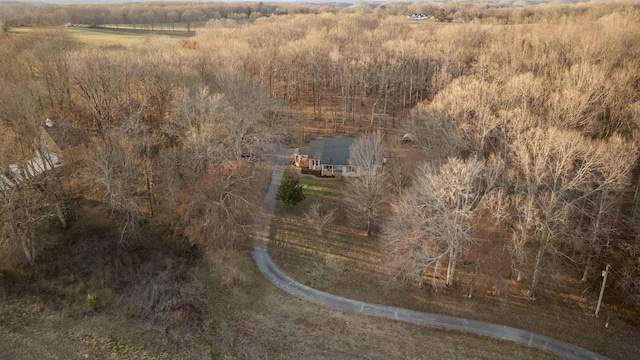 birds eye view of property featuring a rural view