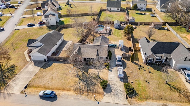 drone / aerial view with a residential view