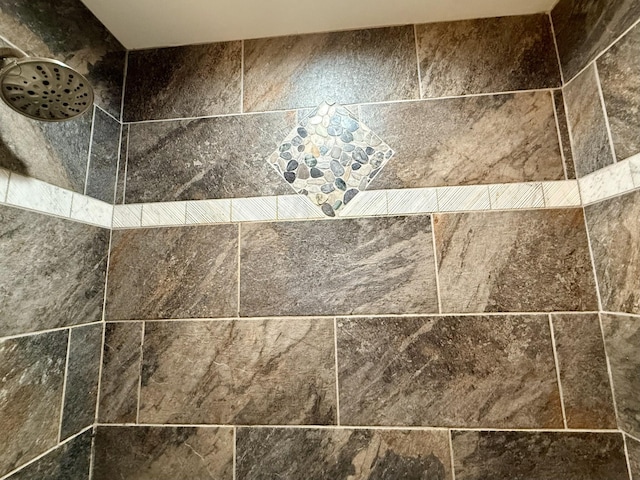 details with a tile shower