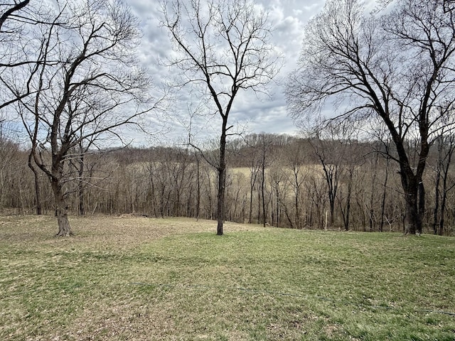 view of landscape with a forest view