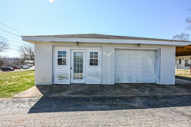 view of garage