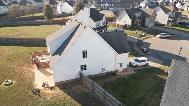 aerial view with a residential view