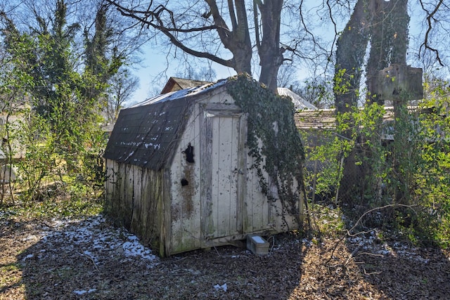 view of shed