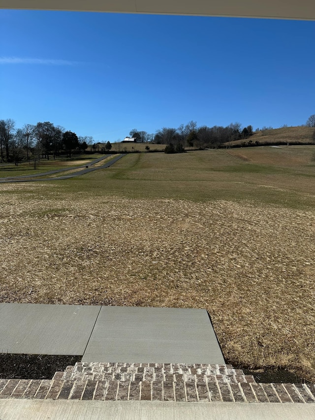 view of yard with a rural view