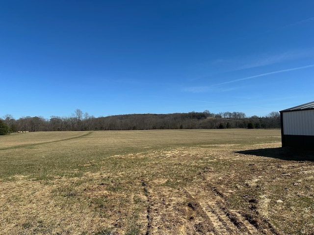 view of yard with a rural view