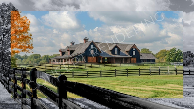 exterior space with a rural view