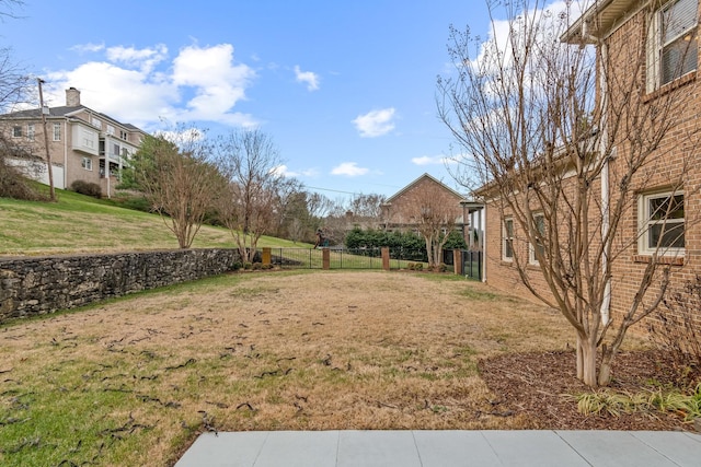 view of yard with fence