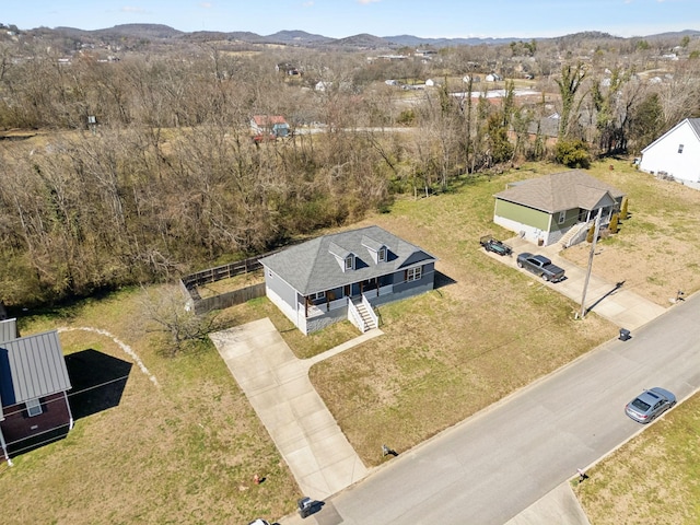 aerial view featuring a mountain view