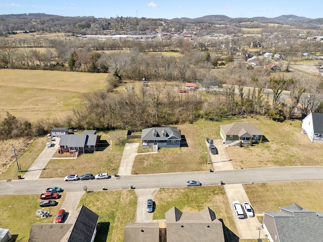 aerial view with a mountain view