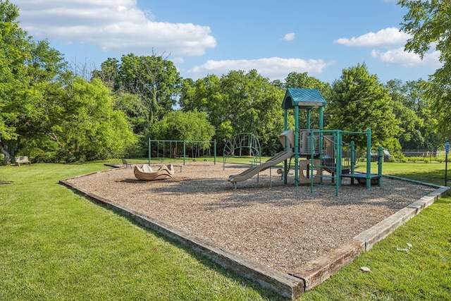 community playground with a yard