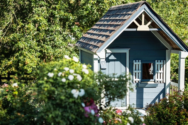 view of shed