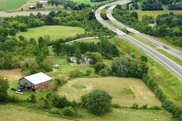 drone / aerial view featuring a rural view